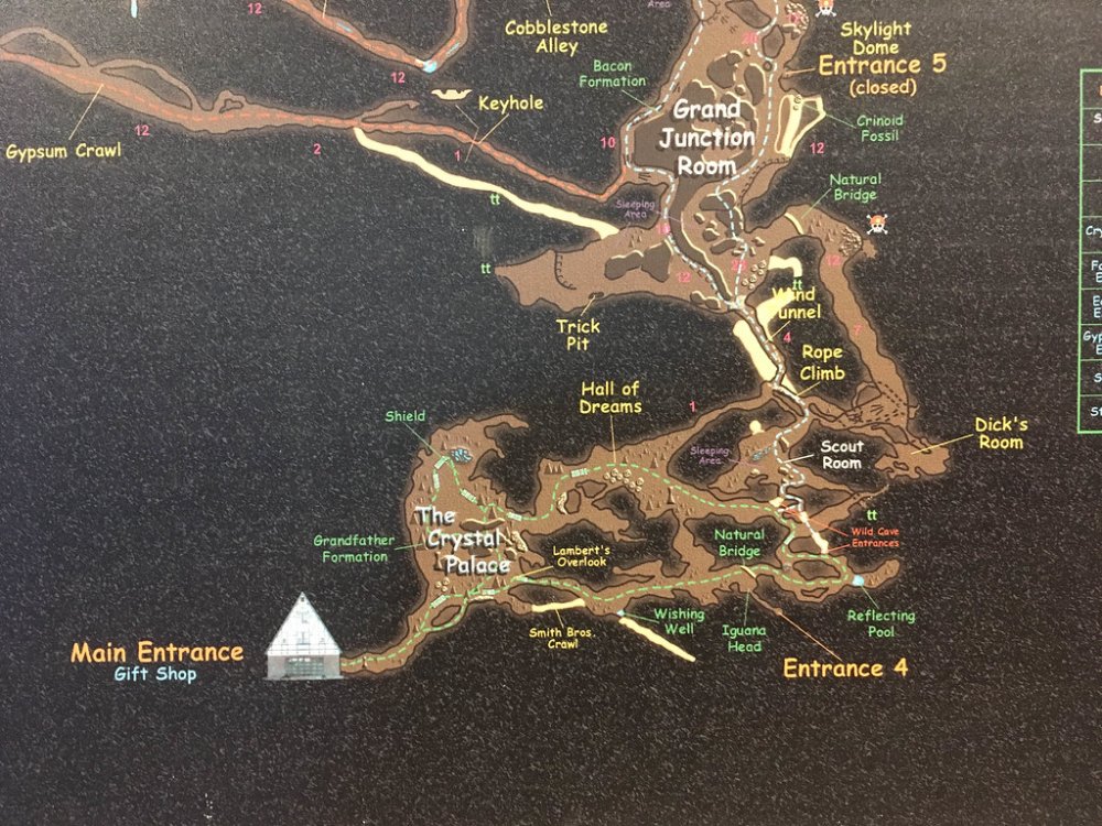 Map of Raccoon Mountain Caverns